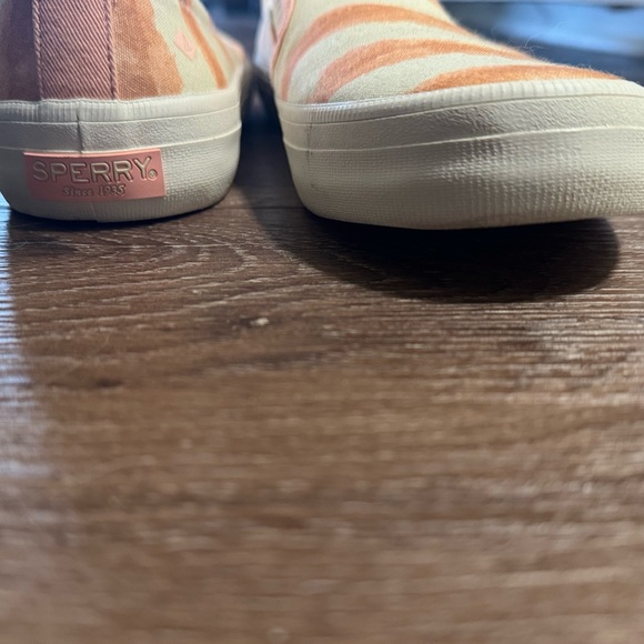 Sperry  Orange and Beige Slip-On Sneakers memory foam - Picture 3 of 6